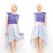 80s Pastel Floral High Low Skirt - Spring Fashion - Pastel Skirt - Floral Skirt - Fishtail Skirt - Asymmetrical Skirt - 8 10 12 M L