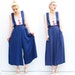 80s Palazzo Pants - Nautical Trousers - Suspender Pants - Summer Fashion - Navy Jumper - Hang Ten - S 2 4 6