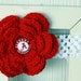 Roll Tide Alabama Football Headband Set - Red Crochet Flower with White Crochet Headband