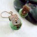 Hammered Copper Earrings - Metalwork Magnesite Gemstone - Earthy Green Stone - Southwest Fashion - Rollin
