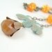 Honey Gold Chalcedony Pendant, Gemstone Necklace, Vintaj Jewelry, Baltic Amber, Bumble Bee, Woodland Jewelry, Handmade, Fashion - Queen Bee