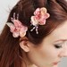 Pink floral bobby pins, Vintage flower clips, bridal hair pins, hair accessories - Fae blossoms