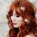 Cream flower clips - Woodland blossoms - bobby pin set, hair accessories