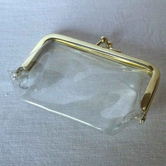 Clear Vinyl Goldtone Change Purse