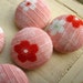 6pcs Sakura Cherry Blossom Japanese Cotton Covered Button Pink