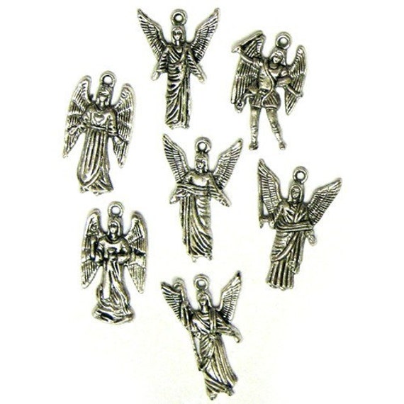 Items similar to CLOSEOUT! Antiqued Silver Archangel Charms Arch Angels ...