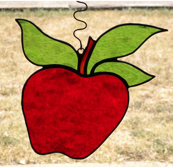 Items similar to Stained Glass Apple Suncatcher on Etsy