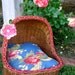 Dog Bed, Cat Bed Vintage Wicker, Roses