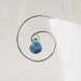 Blue Spiral Earrings, Sky Ocean Swirl Teardrop Dangle, Argentium Silver