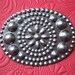 Vintage Steel Oval Bubble Flower Pronged Stamping