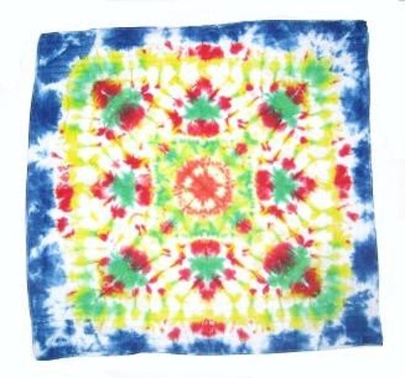 Tie Dye Lotus Blossom Handkerchief by MoonDyes on Etsy