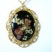 Night Garden, Pressed Flower Pendant, Real Flowers in Resin (778)