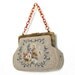 vintage 1950s / 50s purse -- needlepoint & chain strap