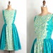 vintage 1950s dress / 50s graphic floral print cotton sundress (small)