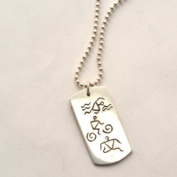 Items similar to Tri Tag (with ball chain) on Etsy