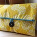 Yellow and Turquoise Button Clutch