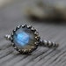 Blue labradorite ring sterling silver size 7