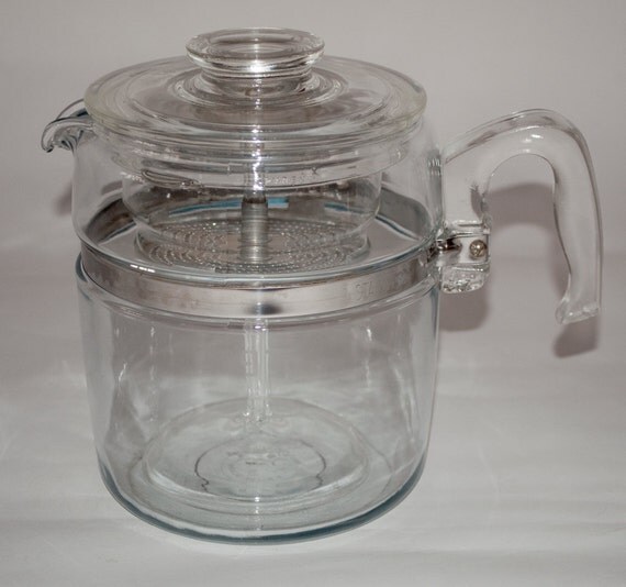 Vintage Glass Pyrex Coffee Pot Nine Cup