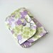 Mini Snap Wallet in Purple and Green Cherry Blossoms - ready to ship