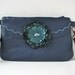 Leather Convertible Bag - Cross Body, Hip Bag, Wallet in one - Royal Blue and Teal