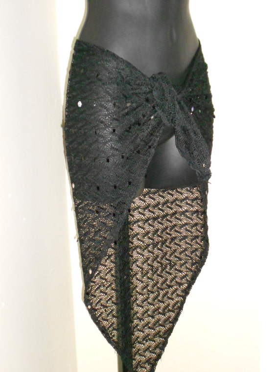 Petite Goth Tribal Fusion Bellydance Black Crochet Knit