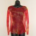 Tribal Fusion Bellydance Red, Orange and Yellow Mesh Shirt Medium