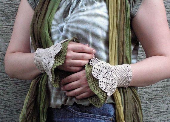 Light Green Morning Crocheted Open Work By Hypericumfragile 8367