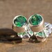 4mm synthetic emerald ear studs