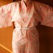 Pinkish Orange Nagajuban Underkimono Robe With Leaf Design, From Japan, Size L XL, Lingerie, Loungewear. Resort