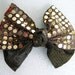 80's Hair Barrette, Gold Sequin Bow Clip