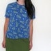 Blue Floral Top T Shirt Blouse by Liz Claiborne