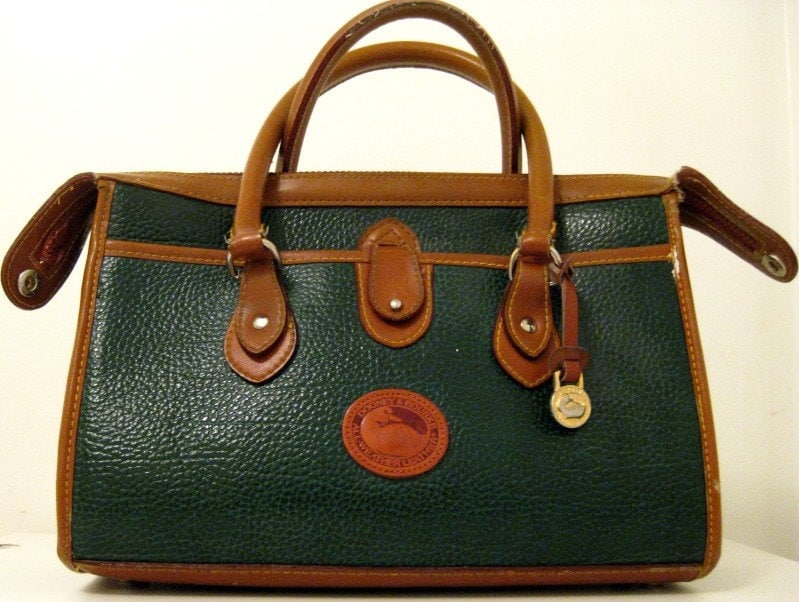 SALE Vintage Authentic Dooney and Bourke Green Leather Medium