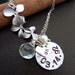 PERSONALIZED Bracelet - Custom Initial Heart, Personalized Date Charm, Custom Stone, Pearl, Triple Orchid Bracelet in Sterling Silver Chain