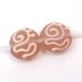 Handmade lampwork bead pair - Amber Rose Scrolls - rosy pink, glass beads, loose glass beads