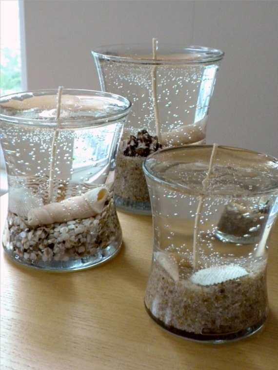 Seashell Gel Candle Set W/FREE SHIPPING