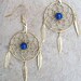 Custom for April Gold Dream catchers with Lapis- SMALLER version