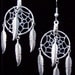 FOUR FEATHERS Silver dream catcher earrings - smaller size