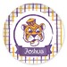 Personalized Plaid LSU Tigers Melamine Plate