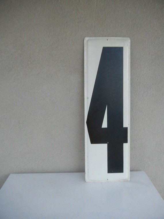 Vintage Extra Large Metal Number 4