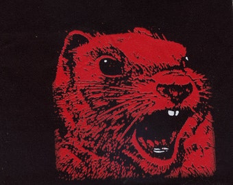 Angry Red Squirrel Union Made patch