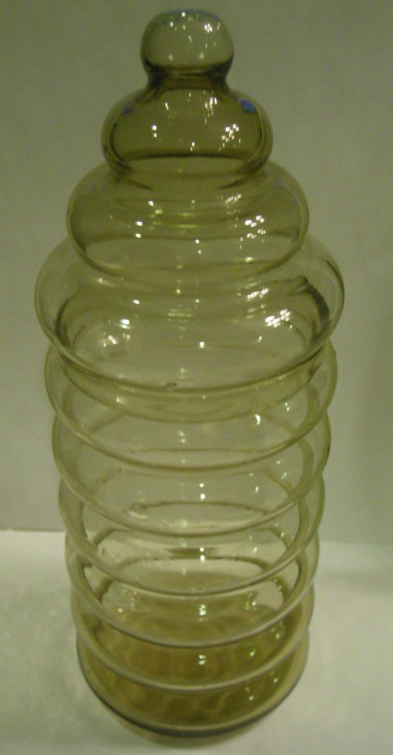 BEAUTIFUL VINTAGE HOLMEGAARD SMOKE GLASS APOTHECARY JAR
