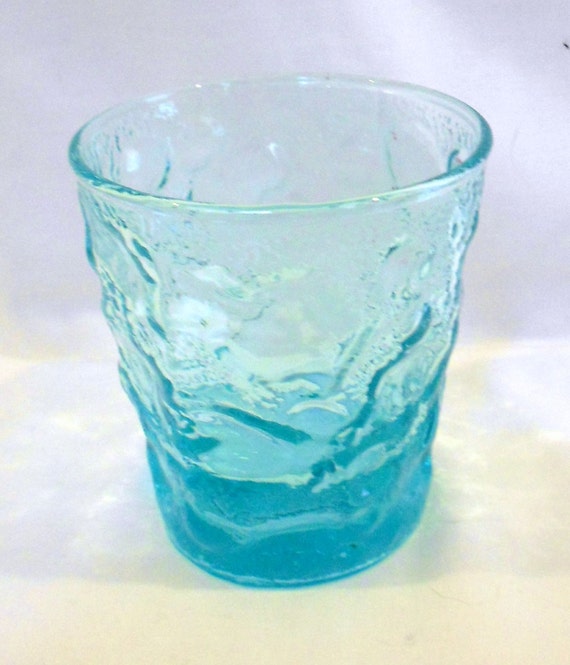 10 Vintage Drinking Glasses Turquoise Aqua Peacock Blue