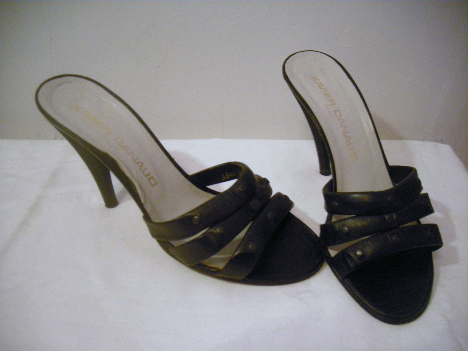 Womens Vintage Sandals Rockabilly Pin Up Xavier Danaud Jet Black ...