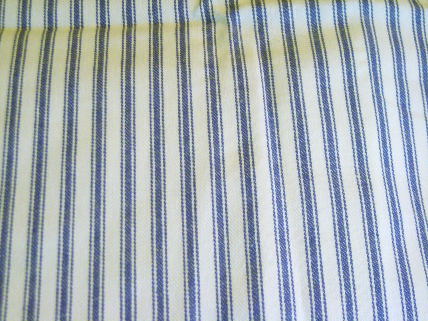 Vintage Fabric Blue and White Stripe Ticking 1 Yards