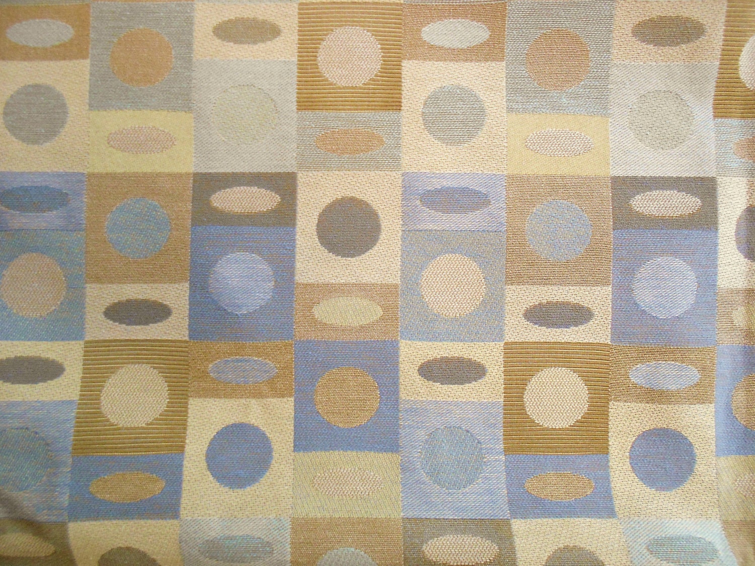 Mid Century Modern Style Fabric Upholstery Weight Geometric Squares