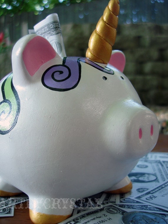 plush unicorn bank