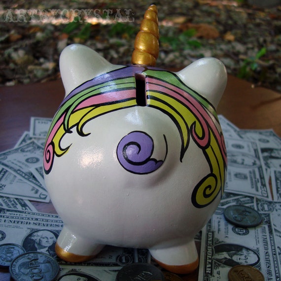 UniPig the Unicorn Piggy Bank custom unicorn piggy bank girls