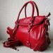 SALE 15% leather handbag---Adeleshop clip on laptop messenger satchel shoulder cross body bag in Red