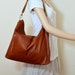 Leather cross body purse / brown leather bag / brown leather hobo