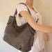 Leather hobo Flamingo grey---Adeleshop handmade Leather bag Messenger Diaper bag Shoulder bag Tote Handbag Hip bag Women